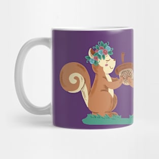 Squirrels Couple Hand Drawn Mug